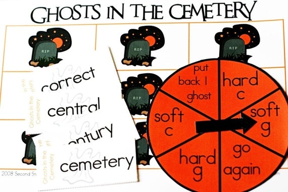 Ghosts in the Cemetery Printable Halloween Game and Skill Sheet