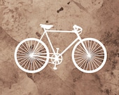 Bicycle Art Print - (brown and white) - 8x10 Print - Home Decor