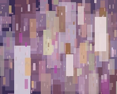 Cityscape art - Perpetual City - 8x10 - purple city art print