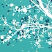 Tree Blossoms Art - Carefree Days (blue green) - 8x10 Print