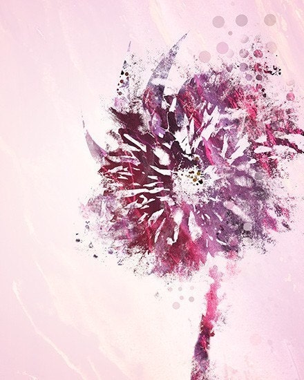 Floral Art - Open Up (strawberry) - 8x10 Print