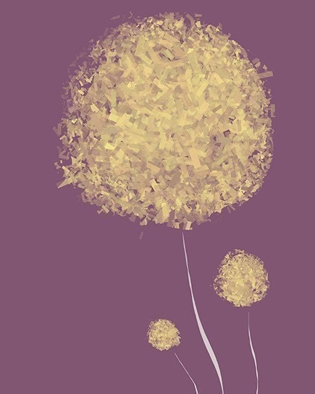 Dandelion Art Flowers - Puff - 8x10 Print