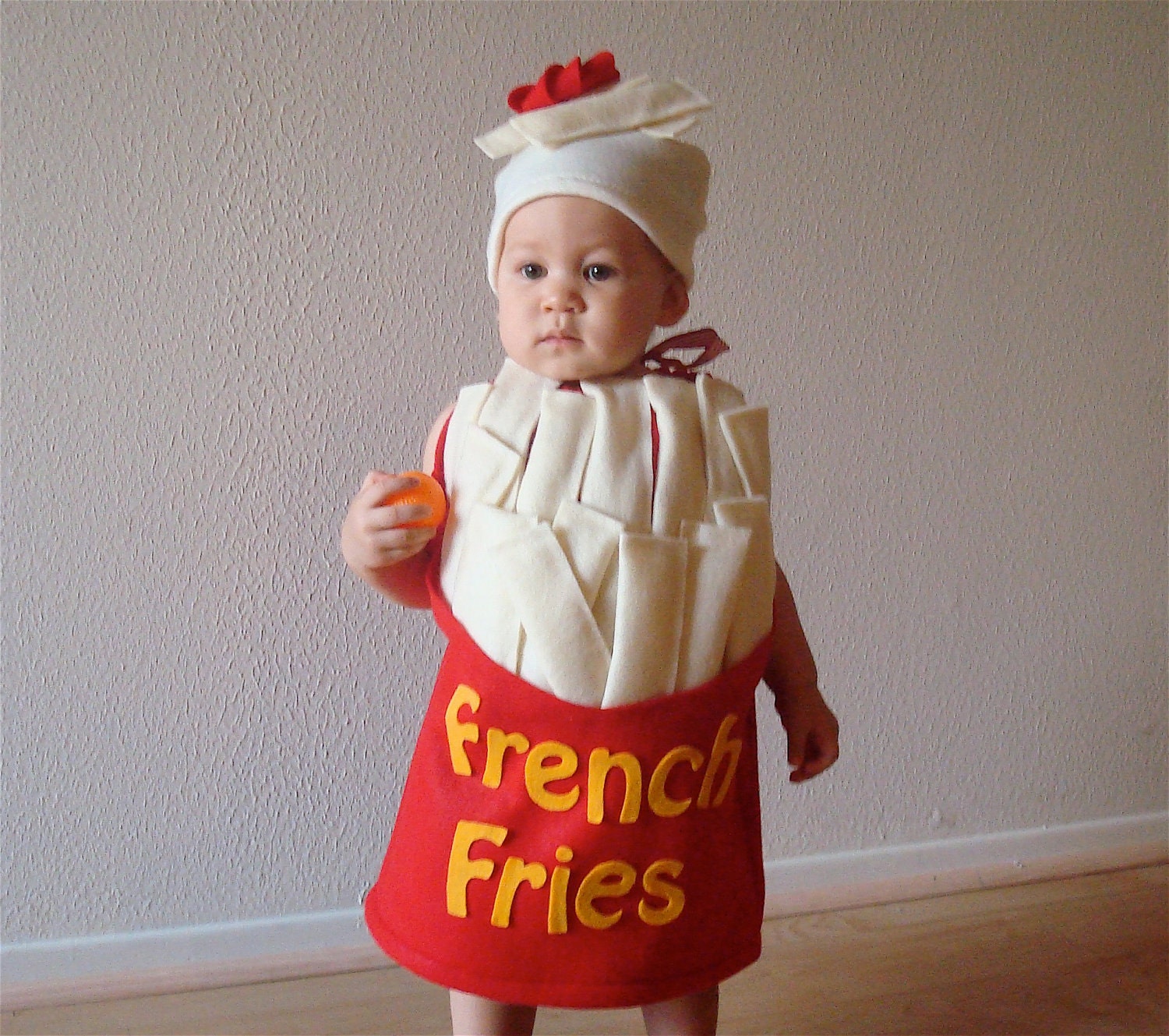 French Fry Costume Baby Costume  Toddler Costume  Halloween Costume French Fries with a Dollop of Ketchup