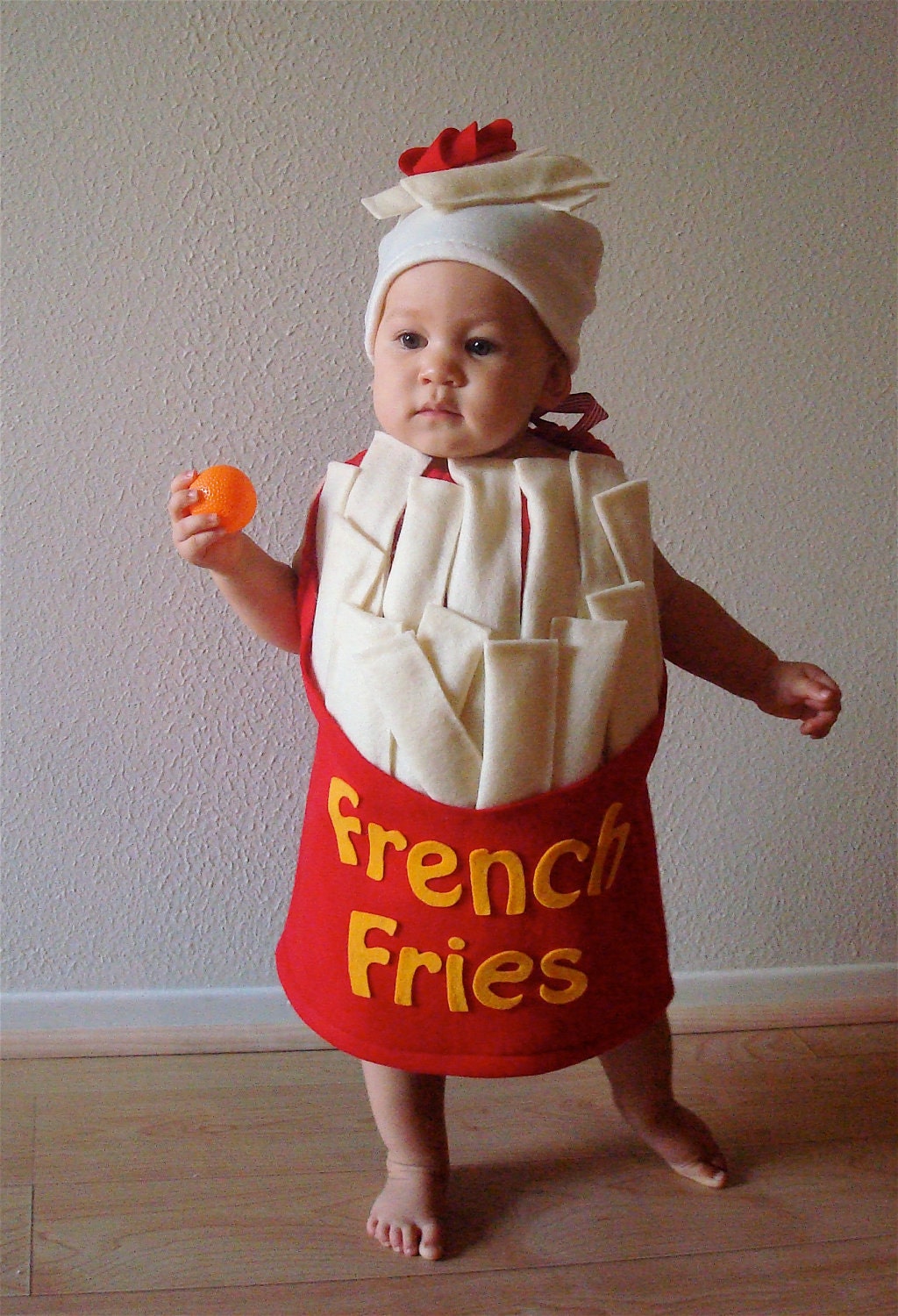 French Fry Costume Baby Costume  Toddler Costume  Halloween Costume French Fries with a Dollop of Ketchup