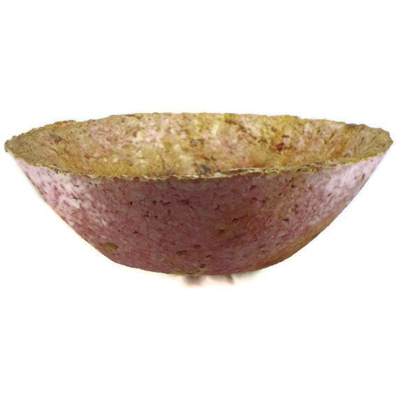 Cotton Fiber Bowl - Pink and Brown - Large