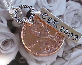 Custom Wedding Penny necklace