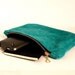 Leather mini clutch aqua blue