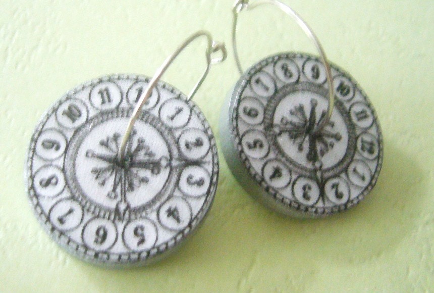 Retro watch earrings 3