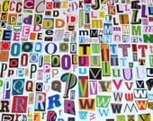MultiColor Set 2 Printable Digital Alphabet, A to Z, Magazine Letters, Upcycled, Cutout Letters, Collage Letters, Ransom Note