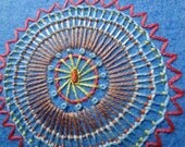 hand embroidered hoop art - freeform flower in 3 inch hoop by bo betsy - free shipping
