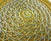 hoop art - hand embroidered freeform flower in 4 inch hoop by bo betsy - free shipping