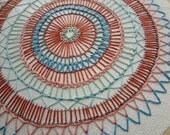 hand embroidered hoop art - freeform flower in 6 inch hoop by bo betsy - free shipping