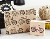 Bicycle Stamp - Handcrafted and Wood Mounted - Great for Cardmaking Scrapbooking Gift Wrap Favors and More