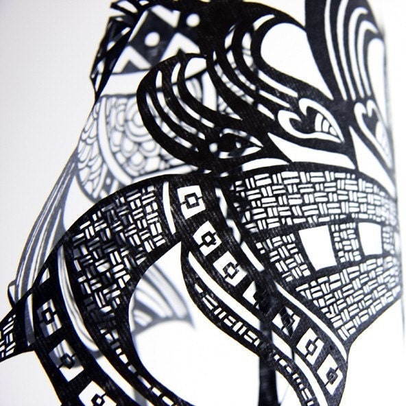 Papercuts-cutouts-handcuts-my modern horses