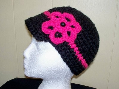 Beanie  Hat Hot Pink Peaked