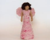 Needle Felted Standing Fairy Doll - Spring Pink