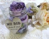 Wedding Favor Tags Hearts - We Did - Custom Parchment Party Favor Tags- Set of 18 - Choice of Ribbon Color - Customized
