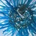 Spore - Cobalt Blue Space Age Sputnik Reclaimed Plastic Pendant Light