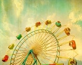 Carnival photography, Ferris wheel photo, large art, nursery decor, county fair, celery green fine art photography - 30x40 - Overstock Sale - CarlChristensen