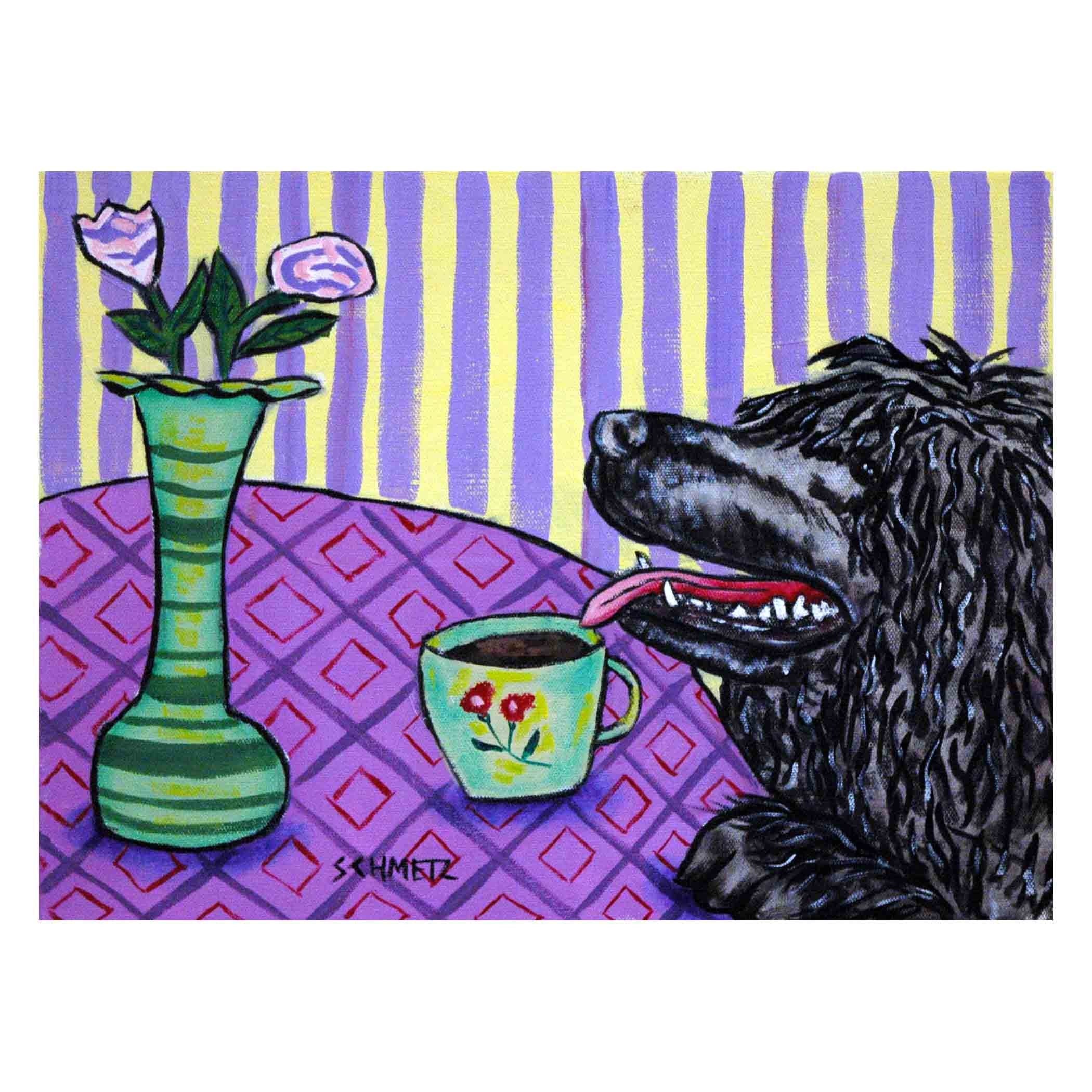 Portuguese Water Dog athe Coffee Shop Dog Art Set of Note Cards