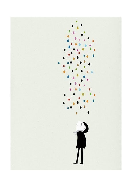 Monsieur under the rain print
