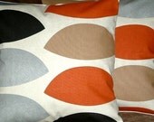 2 18" New Rust Red Brown Grey BlackContemporary Designer Retro Pillowcases,Cushion Covers,Pillow Covers,Throw Pillow,NEW FABRIC