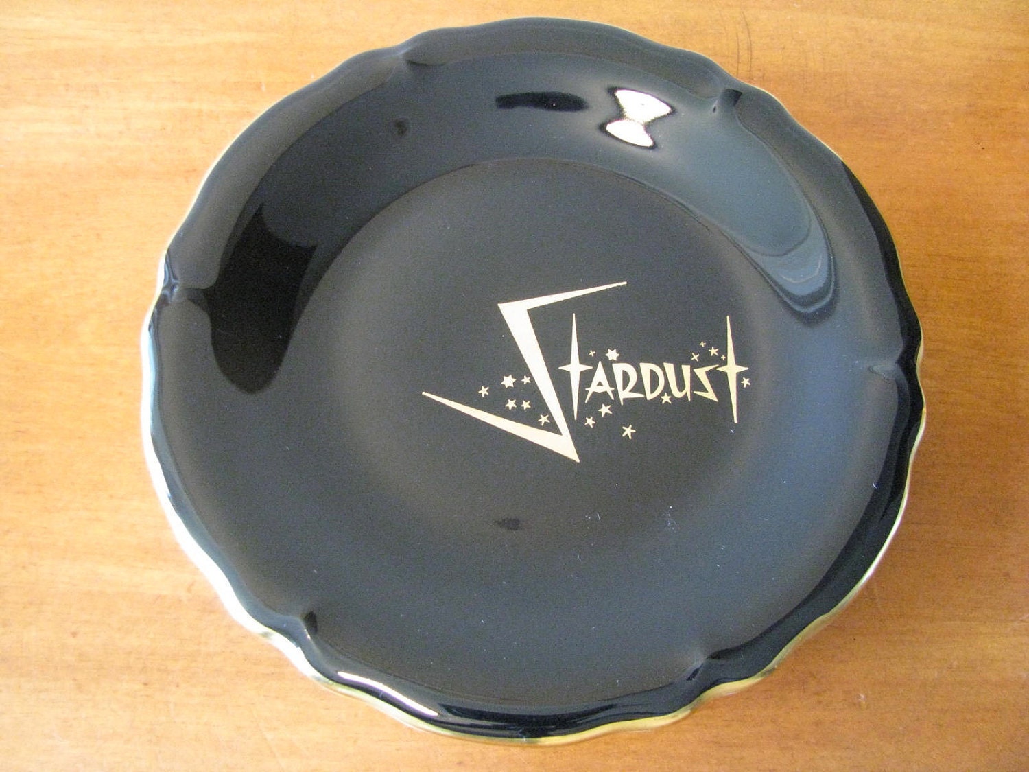 Vintage Stardust Casino Hotel Black and Gold Plate