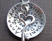 My Family holds a Key to My Heart - Personalized Hand stamped Sterling Silver Necklace - upto 10 Names max 50 characters - for Mom & Grandma