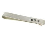 Tie Bar  / Tie Clip -  Monogram Sterling Silver - Personalized Gift for Men - 2 inch, 20 gauge (GM001)