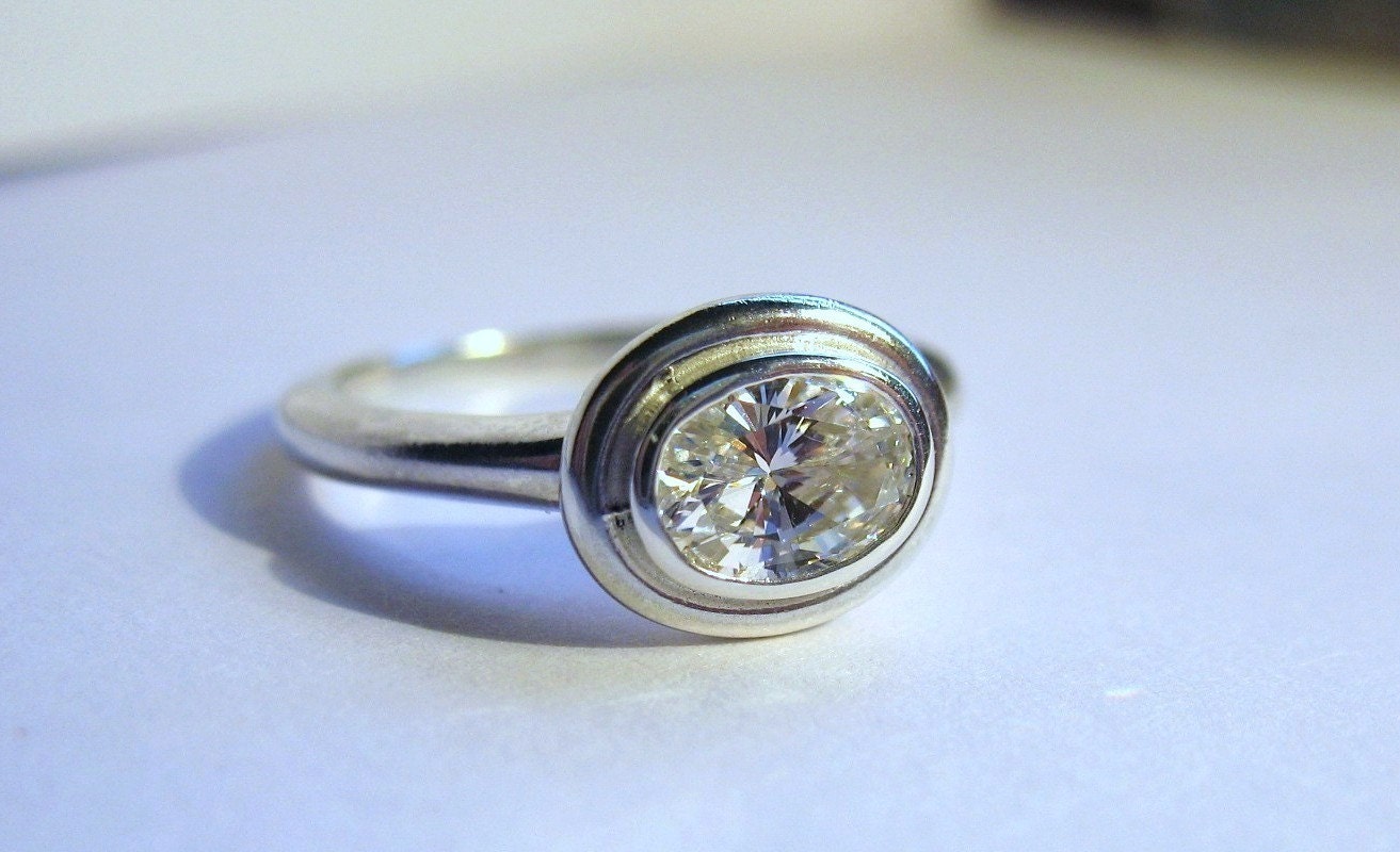 Simple Oval Solitaire Ring