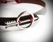 Silver Katniss - Hunger Games leather bracelet