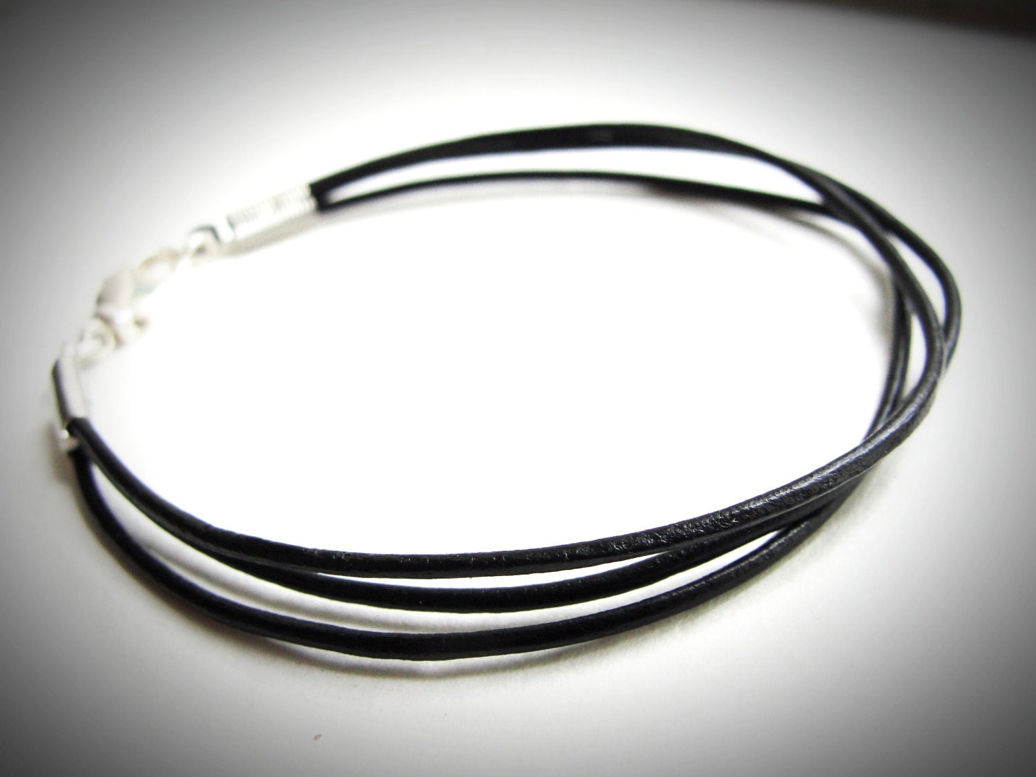 Black Leather Trio bracelet