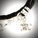Sterling Skull and Crossbones Leather Wrap bracelet