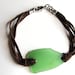 NEW - Beach Glass and Suede Leather bracelet