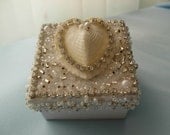 Tiny Treasures Seashell and Swarovski crystal Box-Heart