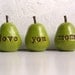 Mothers Day gift  for mom ... love you mom ...Three handmade decorative polymer clay pears ... green