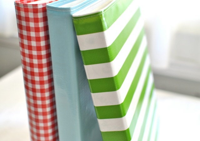 1" one-inch 3-ring oilcloth covered binders