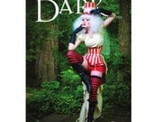 Featured on DARK MAGAZINE Steampunk Circus Red, Khaki Stripe Top Mini Skirt Corset Long Bustle Skirt by LoriAnn