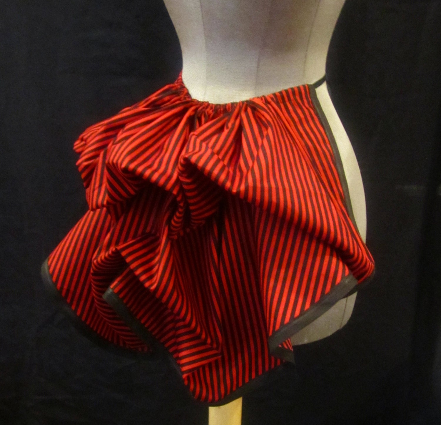 Add a Bustle Skirt by LoriAnn - Black and Red Stripes
