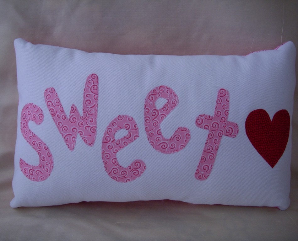 S W E E T  Heart Valentine Wedding Love Accent Pillow