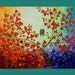 Original Modern Abstract Heavy Texture Palette Knife Impasto Painting Tree Branches Birds Landscape Wall Decor "Over the Rainbow"
