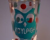 Personalized Owl Tumbler with Lid and Straw 16 oz.