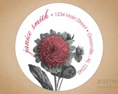 Custom Return Address Label Stickers: Botanical Distressed Pink