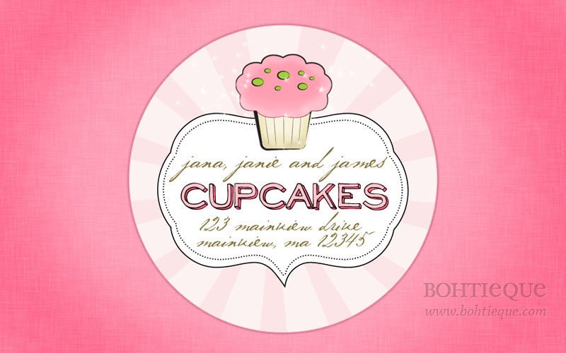 Cupcake Address Labels Favor Stickers - Cupcake Love