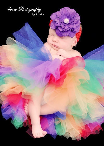 15 % off Super Fluffy tutu SaLe Primary Rainbow skirt nb 3mths wrapped waist/bow Birthday princess dress up photos