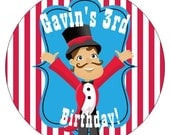 Set of 12 Large Round Circus Birthday Party Stickers Favor Tags Il_170x135