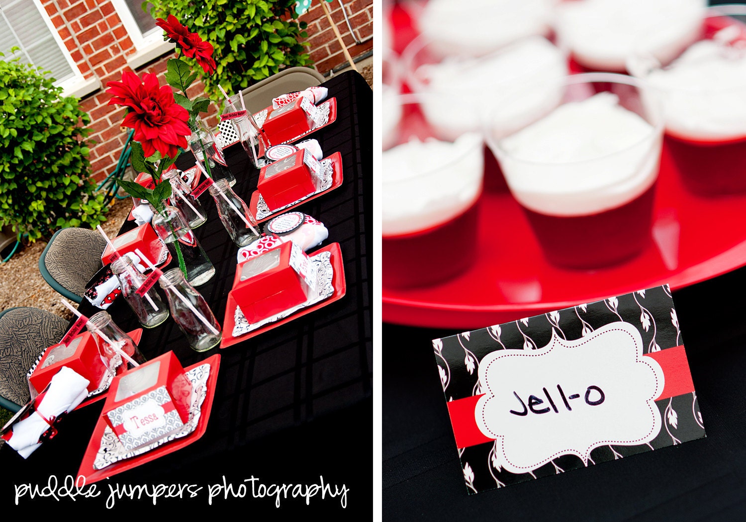 Set of 10 Elegant Tent Cards for Dessert Table or Candy Buffet Black Red White Il_170x135