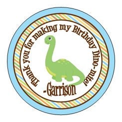Set of 24 Small Round Dinosaur Birthday Party Stickers Favor Tags Il_170x135