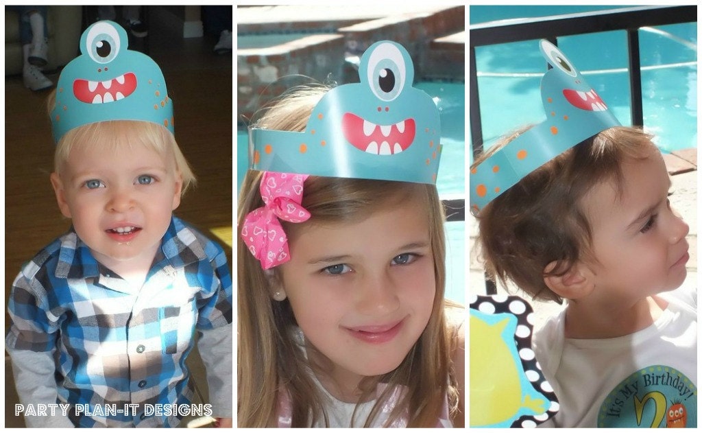 Set of 12 Monster Party Hats Il_170x135