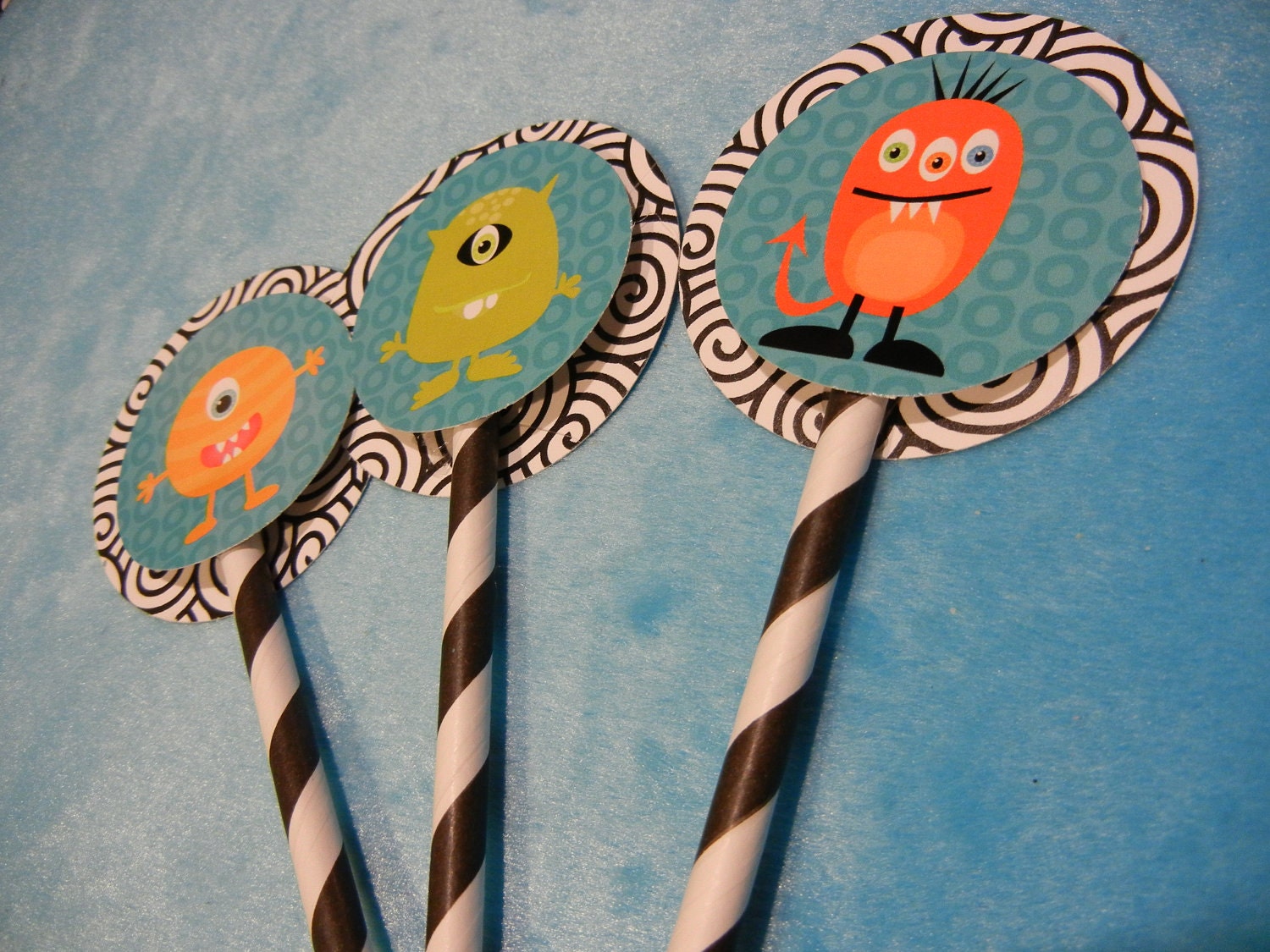 Set of 24 Monster Cupcake Toppers Custom Il_170x135